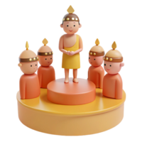 3D Render of a Leader Addressing a Group png