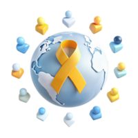 Global Awareness A Unity of Support with a Yellow Ribbon png