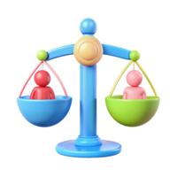 Balance Scale with Two Figures on Opposite Sides png