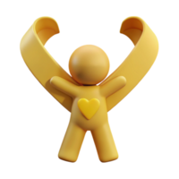 3D Character with Heart and Wings png
