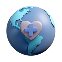Global Health A Heart with a Cross png