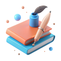 Writing and Learning A Colorful 3D Illustration png