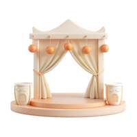 3D Render of a Stage with Curtains and Masks png