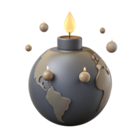 World on Fire A Burning Globe with Candles png
