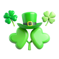 3D Clover Leaf Hat with Shamrocks png