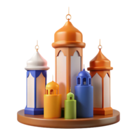 Ornate Lanterns with Domed Tops in a Festive Display png
