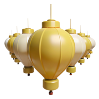 Golden Lanterns Hanging in a Row png
