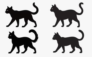 Elegant Cat Silhouette minimalist image Design clipart set vector