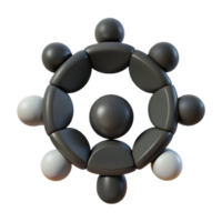 3D Model of a Molecular Structure with a Central Sphere and Surrounding Spheres png