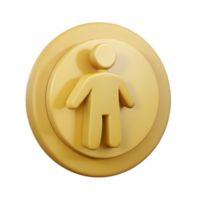 3D Icon of a Person in a Circle png