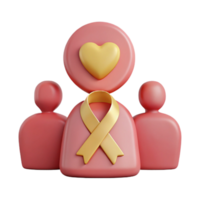 3D Rendering of People with Heart and Ribbon png