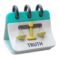 Scales of Justice on a Calendar Seeking Truth png