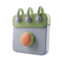 3D Calendar Icon with Circular Button png