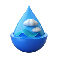 Water Drop with Clouds and Waves png