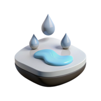 3D Rendering of Water Droplets on a White Surface png