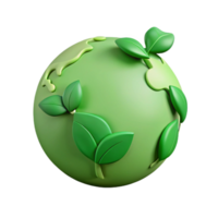 Green Globe With Leaves A Symbol of Sustainability png