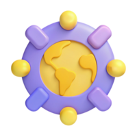3D Globe Surrounded by Abstract Shapes png