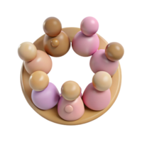 3D Render of Colorful People in a Circle png
