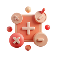 3D Render of Math Symbols Plus, Minus, Multiply, Divide png