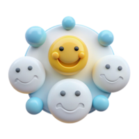 Smiling Faces Around a Happy Sun Emoji png