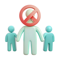 No Entry 3D Illustration of Person With Restricted Access and Two Others png