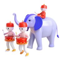 Elephant with Drummers png