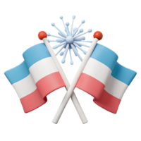 Two Crossed Flags with a Festive Starburst png