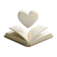 Love of Reading Open Book with Heart Symbol png