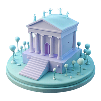 3d rendre de une classique bâtiment avec Colonnes et pas png