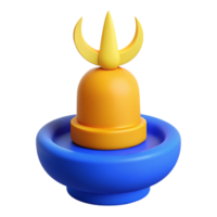 3D Rendered Abstract Shape with Crescent and Spike png
