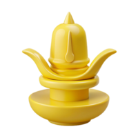 3D Rendered Yellow Abstract Object with Geometric Shapes png