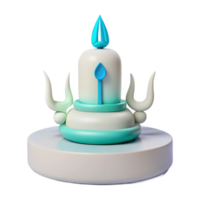 3D Rendered Teal and White Abstract Structure with Horns png