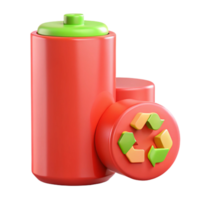Recycling Battery Icon 3D Rendering png
