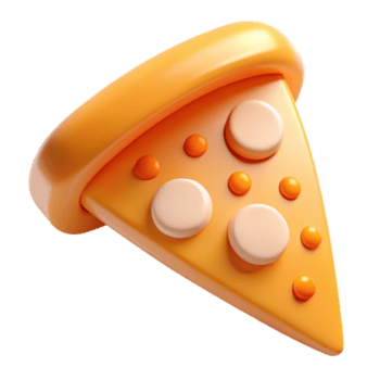 3d rendido pizza fatia com queijo e coberturas png