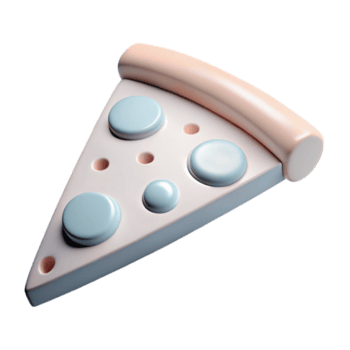 3d render do uma pizza fatia com azul coberturas png