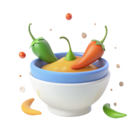 Spicy Dip with Green and Red Peppers png