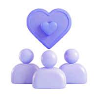 3D Render of Three People with a Heart Above Them png