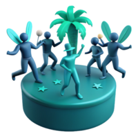 Dancing Figures Under a Palm Tree png
