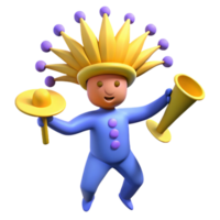Joyful 3D Character in Festive Attire png