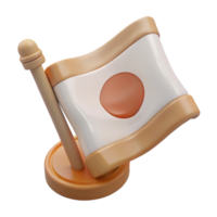 3D Render of a Waving Flag with a Red Circle png