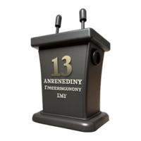Black Podium with Number 13 and Text png