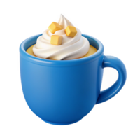 Whipped Cream and Toppings in a Blue Mug png