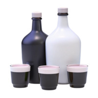 Three Glasses and Two Bottles of Alcoholic Beverages png
