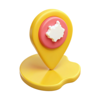 3D Location Pin Icon with a Map Symbol png