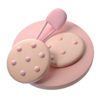 3D Render of Cookies on a Pink Platform png