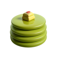 Stack of Green and Yellow Circles with a Small Red and Yellow Object on Top png