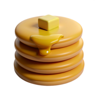 Stack of Buttery Pancakes with Syrup png