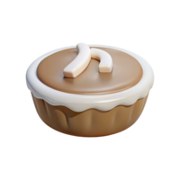 3D Render of a Delicious Dessert Pie with White Topping png