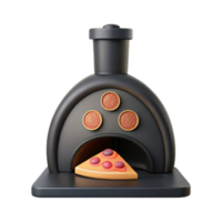 3D Render of a Pizza Oven with a Slice of Pizza Coming Out png