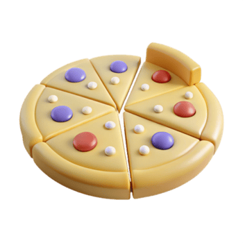 3d rendido pizza com colorida coberturas png
